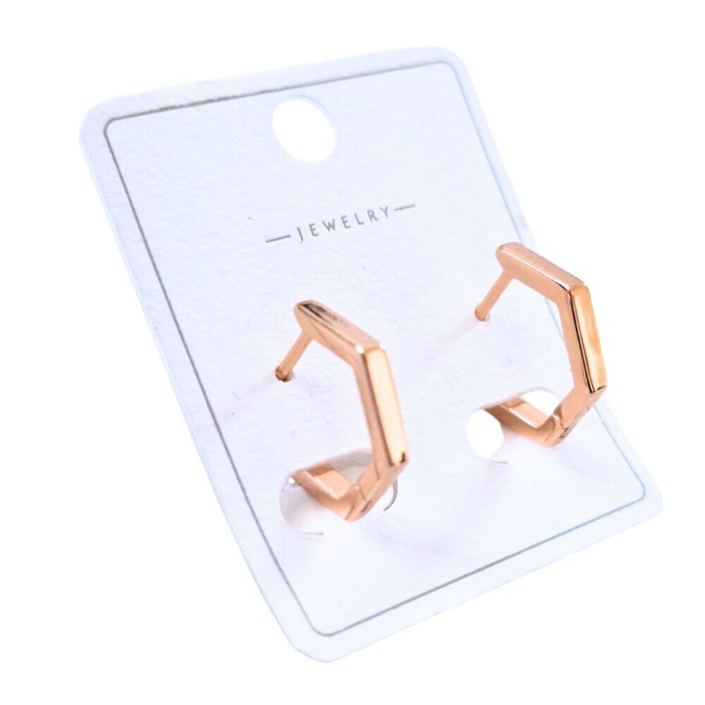 🟣✨Hexagon Hoop Earrings – Rose Gold Plated | Melissa Style Jewelry